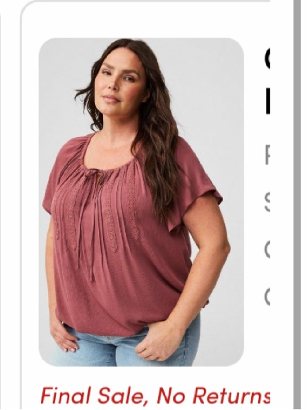 torrid Dusty Rose Lace-Trim Peasant Blouse